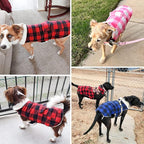 Malier Dog Winter Coat, Classic Plaid Fleece Dog Cold Weather Coats Dog Jacket with Pocket, Windprood Warm Dog Coat Vest Winter Pet Clothes Apparel for Small Medium Large Dogs (Red, XX-Large)