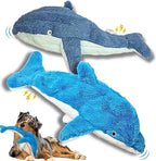 Crinkle Dog Toy – No stuffing Squeaky Dog Toy for Small, Medium & Large Breeds, Interactive Tough toy set - Ideal for Chewing, Teething & Fetch, Durable Pet-Safe Materials - Soft Blue Plush, Large
