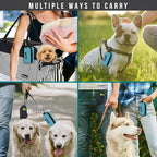 PetAmi Dog Poop Bag Holder for Leash Attachment, Doggie Zipper Pouch Soft Fabric Poop Bag Carrier, Dog Pet Waste Bag Dispenser with Carabiner Clip, 1 Roll of Dog Trash Bag (Blue, 1 Pack)