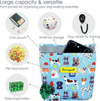 Dog Treat Pouch for Pet Walking and Training with Clicker 2 Cup Silicone Bag Small Fanny Pack Holder for Puppy Snack Dispenser Kit for Leash and Outdoor Use (Dog Puzzle)