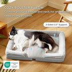 Bedsure Orthopedic Dog Beds Large Sized Dog - Washable Large Dog Cat Bed Waterproof, Comfort Dogs Couch Sofa with Washable Removable Cover, Pet Bed with Nonskid Bottom, Light Grey, 35"