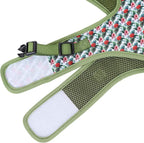 Mile High Life Dog Harness, Air Mesh Floral Vest Harness for 20 lbs Small Dogs & Cats, Easy Get on Adjustable Easy Closures Both Neck and Chest(Wild Rose, M Chest 18"-20")
