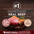 Purina ONE Natural High Protein Dry Dog Food Dry True Instinct with Real Beef and Salmon With Bone Broth and Added Vitamins, Minerals and Nutrients - (Pack of 4) 3.8 lb. Bags