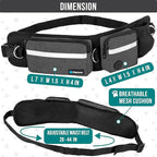 PetAmi Hands Free Dog Leash, Dog Running Leash Belt Bag for Walking, Jogging, Dog Waist Double Zipper Pouch with Poop Bag Dispenser, Dual Padded Handles Reflective Bungee Leash, Single (Charcoal Grey)