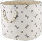 Bone Dry 5511 Pet Storage Collection Paw and Bone Print, Medium Round, Gray