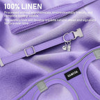 GAMUDA Small Pet Harness Collar and Leash Set, Step in No Chock No Pull Linen Fabric Soft Mesh Dog Vest Harnesses Reflective for Dogs Puppy Cats Kitten Rabbit (Purple, L)