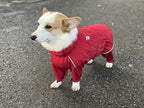 Dogs Waterproof Jacket, Lightweight Waterproof Jacket Reflective Safety Dog Raincoat Windproof Snow-Proof Dog Vest for Corgis Dachshund Small Medium Large Dogs Red D-M