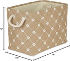 Bone Dry Pet Storage Paw and Bone, Trellis Collection, Medium Rectangle, 16x10x12, Taupe