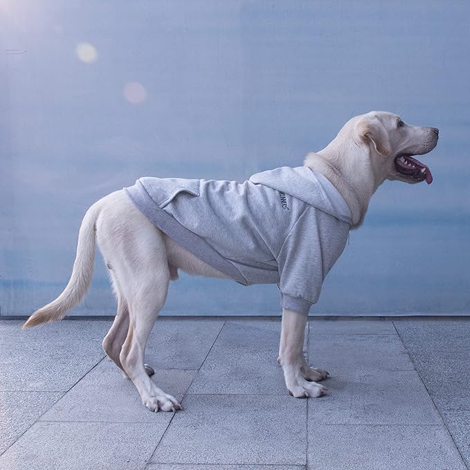 Extra Large Dog Clothes Hoodies Zip Up Sweaters for Big Dogs Labrador Border Collie Puppy Grey XL