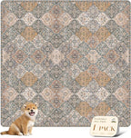 nunubaby Washable Pee Pads for Dogs, Stylish, Non-Slip and Leak-Proof Pee Pads. Reusable Potty Pads for Dogs for Crates and Floors.(Brown/Multi, 72" x72")