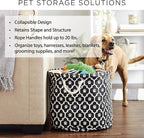Bone Dry Pet Storage Collection Paw and Bone Print, Medium Round, 12x15x15, Rose