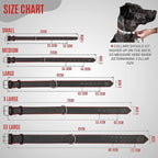 Riparo Adjustable Leather Dog Collar - Heavy Duty Wide Dog Collar for Small, Medium, Large and Extra Large Dogs with Dog Tag Holder (XL: 1.75" Wide for 21”-25” Neck, Black/Red Thread)