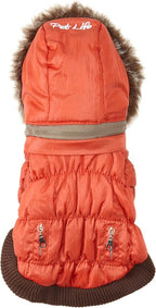 Pet Life Ski Parka, Orange, Medium