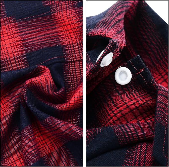 Koneseve Dog Shirt, Pet Plaid Clothes Shirt T-Shirt, Sweater Bottoming Shirt for Small Dog Cat Puppy Grid Adorable Wearing Stylish Cozy Halloween,Christmas Costumes (Red;3XL)