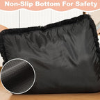 Bedfolks Waterproof Crate Bed, Plush Dog Kennel Pad with Removable Cover, Faux Fur, Fluffy Washable, 47"x29", Black