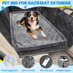 Dog Car Bed, Non-Slip Backseat Extender Pet Mat, Removable Washable Dog Bed for SUVs, Sedans & Trucks, Anti-Slip Travel Bed for Dogs, Easy Clean & Scratch-Proof & Comfort (50"x24.6")