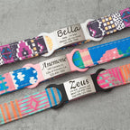 Anavia Slide On Silent Pet ID Tags, S/M/L/XL Personalized Multi-Color Silicone Band Cat Dog Name Tags, Customized Engraved Stainless Steel, Chew-Proof Quiet Dog Collar Tags (Yellow, Medium)