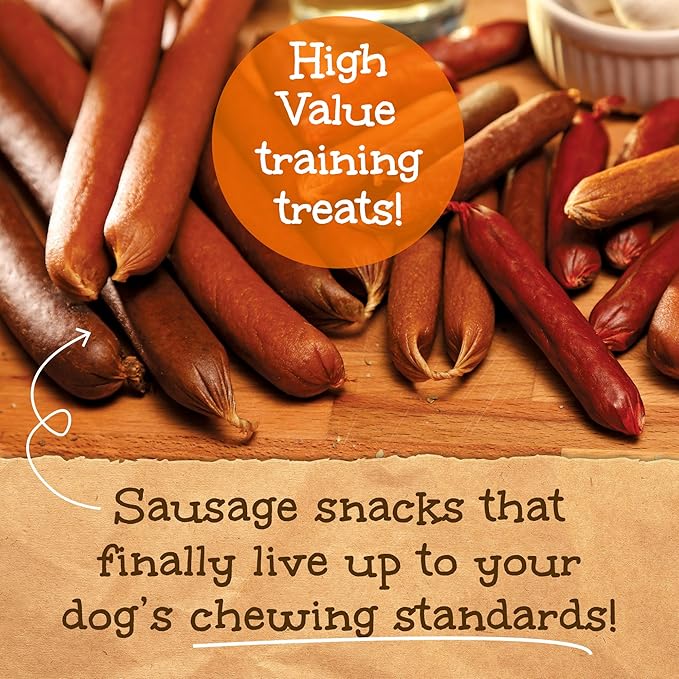 Happy Howie's Sausage Treats - Healthy Chewy Dog Treats, Flavorful Slow Cooked Lamb, Natural Ingredients, Hormone Free - Lamb, 80 Count (Pack of 1)