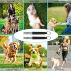 2 PCS Dog Whistles,Professional Recall Dog Training Whistle with Lanyard,Adjustable Ultrasonic Silent Dog Recall Whistles,Dog Whistle to Stop Barking Neighbors Dog,Dog Barking Stopper (Black+Black)