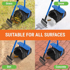 Pupzle Dog Pooper Scooper with Bag Attachment, 40" Long Handle Pooper Scooper for Large Dogs, Dog Poop Scoop for Yard, Large Capacity Swivel Bin and Rake, Lavender Scented Bags (Blue)