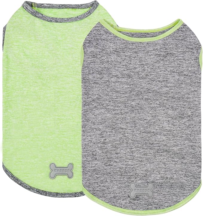 KYEESE 2Pack Dog Shirts Small with Reflective Label Soft Tank Top Quick Dry for Small Dogs Sun Protection Pet T Shirt Stretchy Sleeveless Pet Vest Lightweight Dog Clothes, X-Large