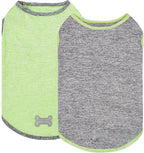 KYEESE 2Pack Dog Shirts Small with Reflective Label Soft Tank Top Quick Dry for Small Dogs Sun Protection Pet T Shirt Stretchy Sleeveless Pet Vest Lightweight Dog Clothes, X-Large