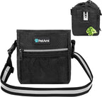PetAmi Dog Treat Pouch, Pet Treat Pouch for Training, Dog Walking Bag Holder for Kibbles, Pet Food Toy, Dog Trainer Essentials Supplies, Poop Bag Dispenser, 3 Ways to Wear (Black)
