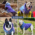 Spark Paws Reversible Dog Sweater, Sherpa Vest with Warm Fleece Lining, Warm Coat for Winter, Suitable for Small Medium, Large, XL XXL Dogs - Purple and Navy Blue - 3XL
