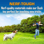 Nerf Dog Large Nylon Launching Duck with Interactive Design, Blue (3473), for All Breed Sizes