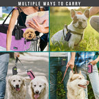 PetAmi Dog Poop Bag Holder for Leash Doggie Waste Bag Dispenser with Clip & Velcro Belt for Puppy Potty Walking Accessories Travel Camping Pet Supplies Zipper Pouch with Trash Bag Roll, Gray 1 Pack