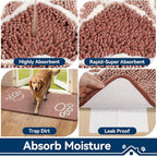 Super Absorbent Dog Door Mat, 60"*24“ Anti Slip Mat for Muddy Paws, Pet Rugs for Dirty Paws Washable That Absorbs Moisture and Dirt, for Dog Cage and Pet Resting Carpet