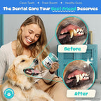 All-in-1 Dog Teeth Cleaning Wipes | Enzymatic Whitening + Micro Scrubbing Beads | Pet Dental Wipes & Finger Tooth Brushing Kit | Plant-Based Dental Care for Cats & Dogs (60 Count)