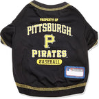 MLB Pittsburgh Pirates Dog T-Shirt, X-Large. - Licensed Shirt for Pets Team Colored with Team Logos. - Premium Stretchable Materials for The Comfort of Your Dog & cat.