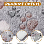 4 Pack Ultra Soft Dog Cat Bed Mat with Cute Prints Reversible Fleece Dog Crate Kennel Pad Cozy Washable Thickened Hamster Guinea Pig Pet Bed Mat for Small Animals(13 x 10 Inches,Light Gray)