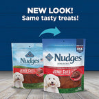 Blue Buffalo Nudges Jerky Cuts Dog Treats, Made in the USA with Natural Ingredients, Steak, 10-oz Bag