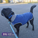 cyeollo 2 Pack Dog Sweater Fleece Vest Pullover Sweatshirt Dog Jacket Reflective Stretchy Lightweight Pet Clothes Cold Weather Coats for Medium Dogs Boy Navy & Grey