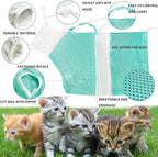 FANOVO Cat Bathing Bag, Cat Shower Net Pet Bag, Cat Grooming Washer Mesh Bag, Adjustable Breathable Multifunctional Anti-Bite and Anti-Scratch Restraint Bag with Pets Nail Clippers for Cat's Bathing