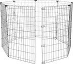 Amazon Basics Foldable Octagonal Metal Exercise Dog Playpen - Indoor/Outdoor, No Door, Large (8 Panels, 24 x 42), Easy to assemble, store, and customize, 42" - Large, Black