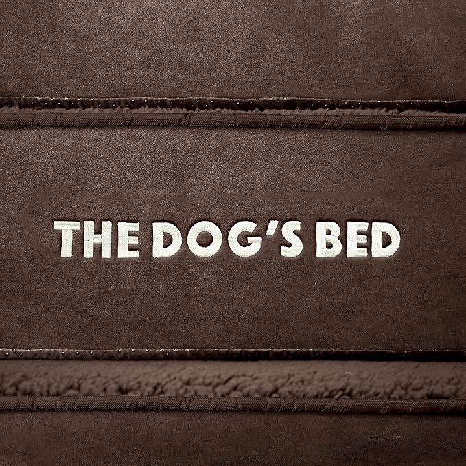 The Dog’s Bed Orthopedic Headrest Dog Bed Large Brown, Memory Foam, Pain Relief for Arthritis, Hip & Elbow Dysplasia, Post Surgery, Lameness, Waterproof Washable Cover