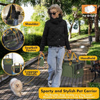 PAWZIDEA Expandable Pet Carrier with Wheels, 18"X11"X11" TSA Airline Approved Cat Carrier for 2 Cats Under Seat, Foldable Soft-Sided Dog Carrier for Small Dogs Rolling Travel Bag, Max Weight 18 lbs