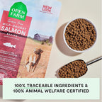 Open Farm, Grain-Free Dry Dog Food, Complete & Balanced Kibble, Sustainably & Ethically Sourced Ingredients, Non-GMO Veggies & Superfoods to Support Overall Health, Wild-Caught Salmon Recipe, 22lb Bag