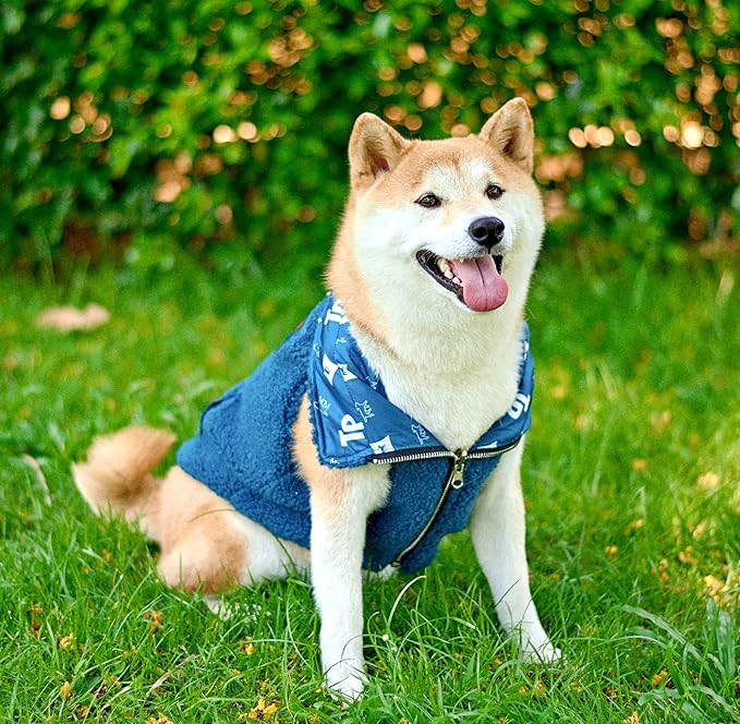 Tuff Pupper Reversible Fleece Sweater Vest for Dogs | Lightweight Comfortable Insulated Jacket | Front Zip Closure | Machine Washable | Built-in Leash Hole | Sizes for All Breeds (Medium, Teal)