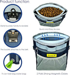Dog Treat Pouch with Magnetic Closure 4-Cup Silicone Bag Fanny Pack Holder with Clicker 4 Ways to Wear Front Pocket Fits All Phones Ideal for Leash, Pet Walking and Training（Blue）
