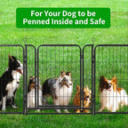Dog Playpen Outdoor Extra Wide 12 Piece Panels Heavy Duty Dog Fence 32" Height Anti-Rust with Doors Portable for RV Camping Yard, Total 32FT, 79 Sq.ft, Snowy Black