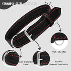 Riparo Dog Collar - Genuine Leather Dog Collars - Heavy Duty Dog Collars for Medium Large and Extra Large Dog Breeds (XL: 1.5” Wide for 22” - 26” Neck, Black/Red Thread)