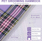 BEAUTYZOO Dog Grooming Hammock for Small Dogs Cat- Dog Sling for Nail Trimming/Clipping- Dogs Hanging Harness Holder with Thick Fabric Neck Support & Strap Restraint Claw Care, Purple XS