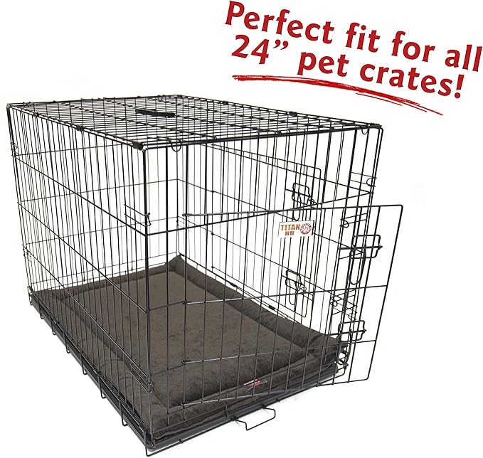 Majestic Pet Dog Crate Mat - Machine Washable Soft Plush Pet Bed Pad for Crates & Kennels, USA Crafted, 24"x18" Villa Storm