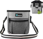 PetAmi Dog Treat Pouch, Pet Treat Pouch for Training, Dog Walking Bag Holder for Kibbles, Pet Food Toy, Dog Trainer Essentials Supplies, Poop Bag Dispenser, 3 Ways to Wear (Heather Gray)