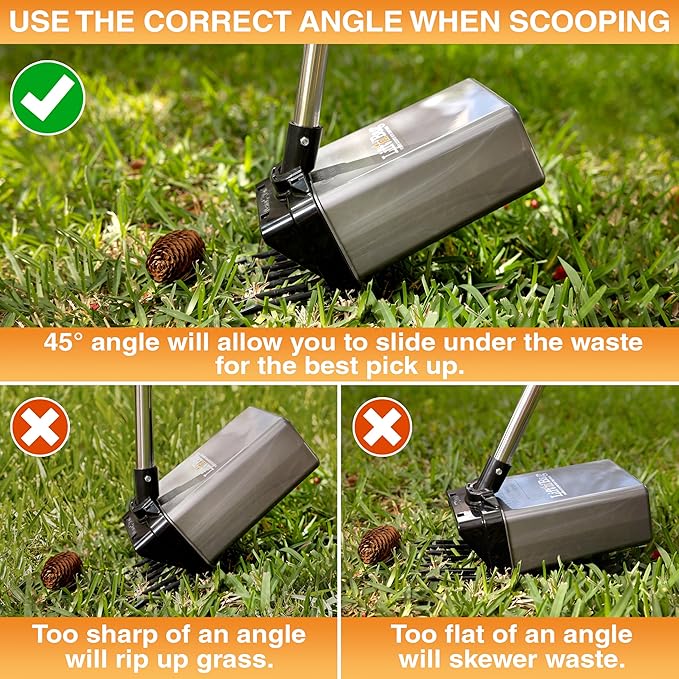 Neater Pet Brands Lift N’ Bag 2.0 Dog Pooper Scooper with Bag Attachment & 27" Pole for Small to Large Dogs, New & Improved Design, 15 Refill Bags, Heavy Duty Dog Poop Scooper for Yard, One-Hand Use