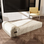 KOPEKS Orthopedic Memory Foam Dog Bed 7" Inch Thick Extra Large Dog Bed with Pillow Fluffy Brown 50"x34"x10" Includes Waterproof Liner & Durable Removable Cover with Smart Design